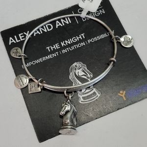 Alex and Ani Knight Chess Piece Silvertone brac